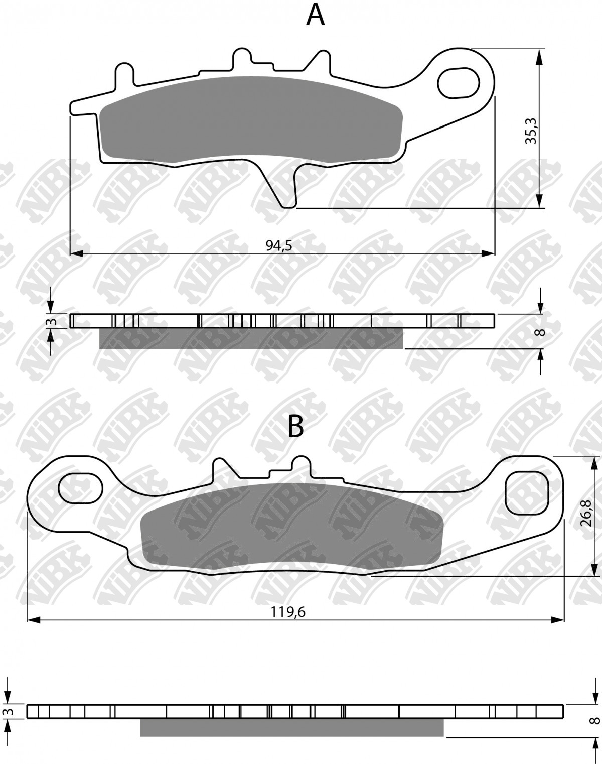 NiBK Brakes Application Cross Reference and Image for NiBK