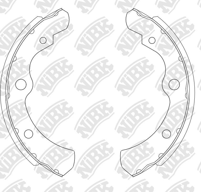 NiBK Brakes Application Cross Reference and Image for NiBK BRAKE SHOE FN7729